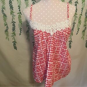 Size Small Audrey Red & White Tank Top D2